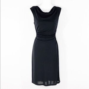 NWT David Meister black cowl neck sheath dress 12 KK15